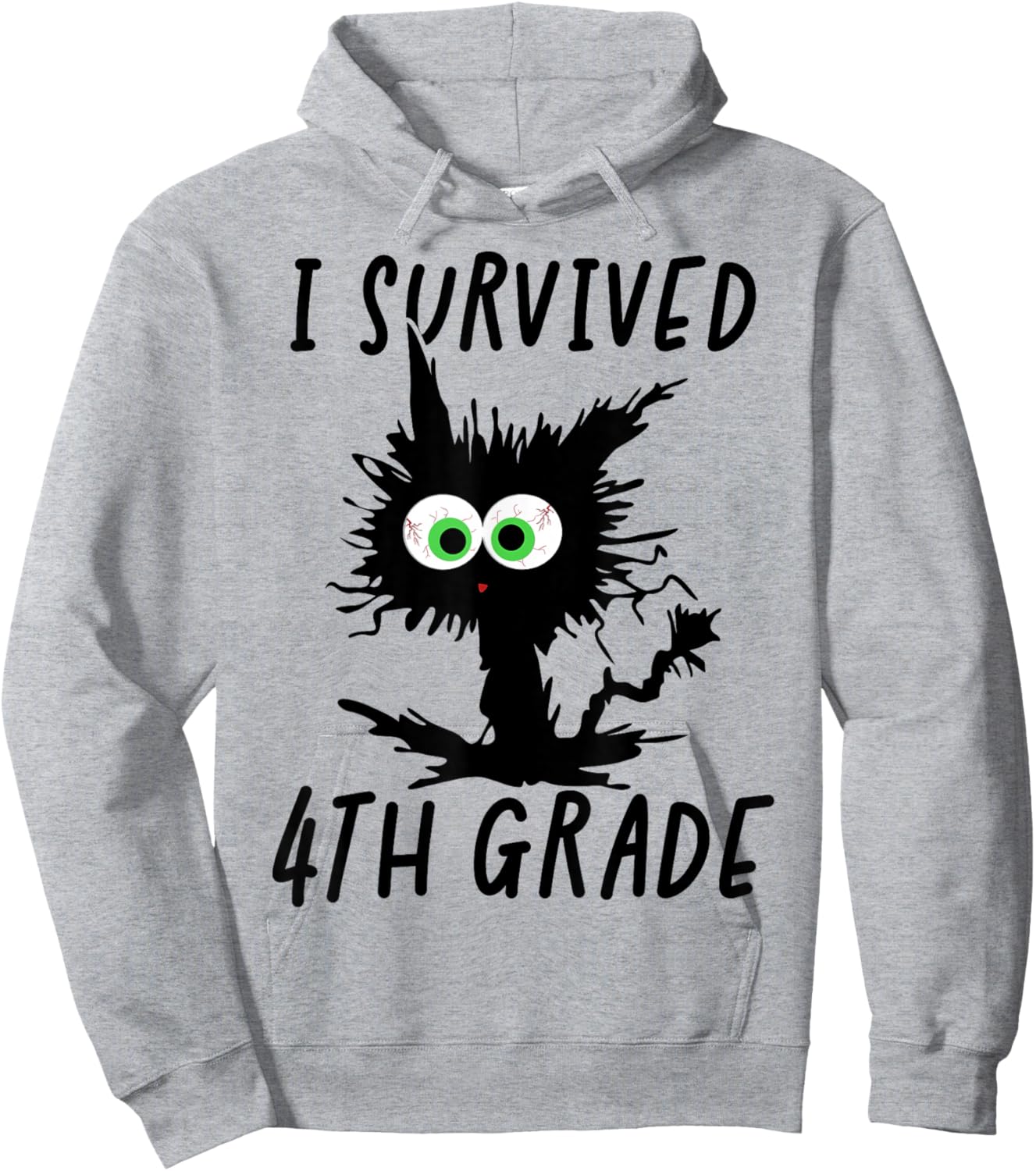 I Survived Fourth Grade Cat Hoodie - Hoodie | Ash
