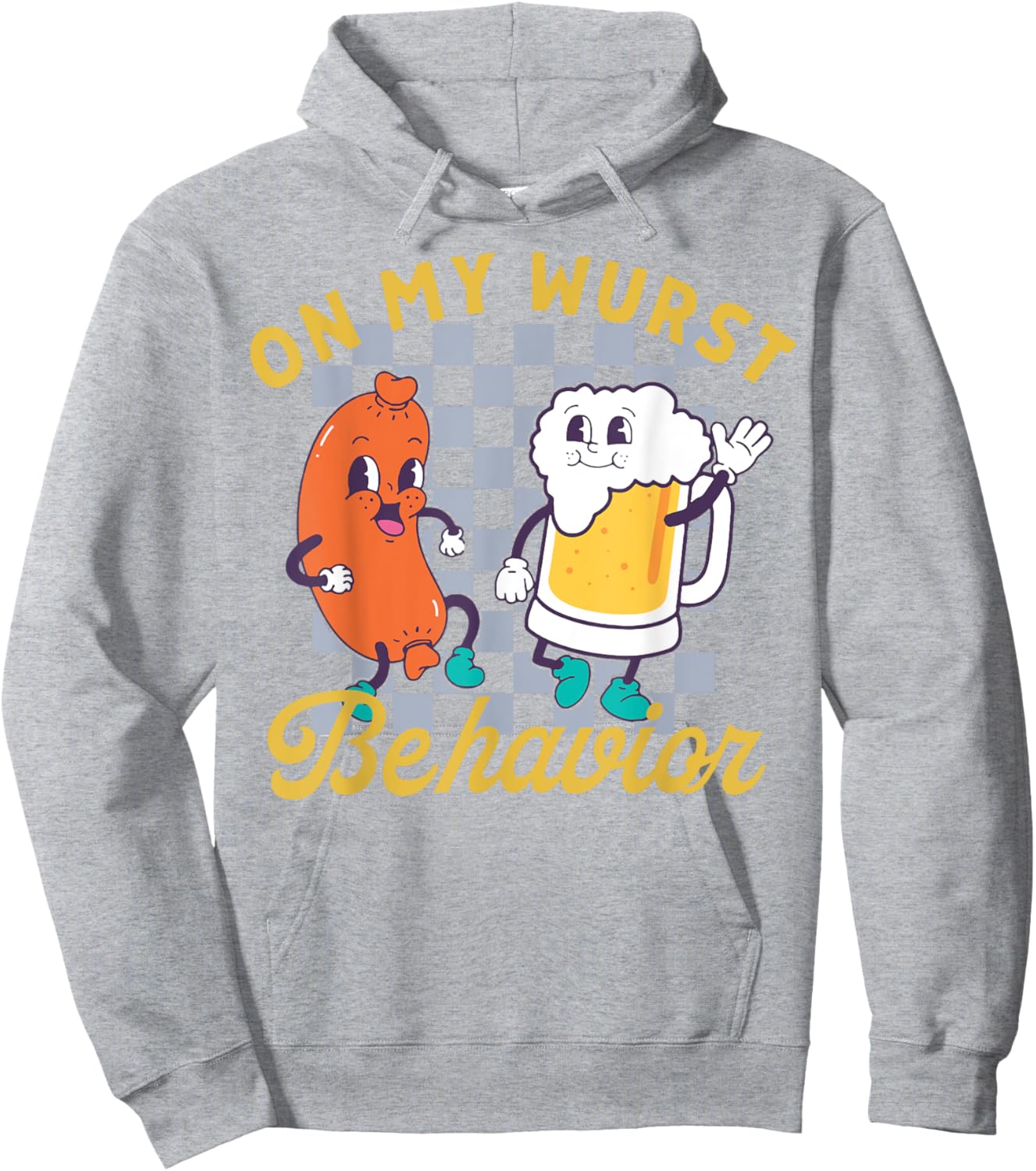 On My Wurst Behavior Sausage and Beer Hoodie - Hoodie | Ash