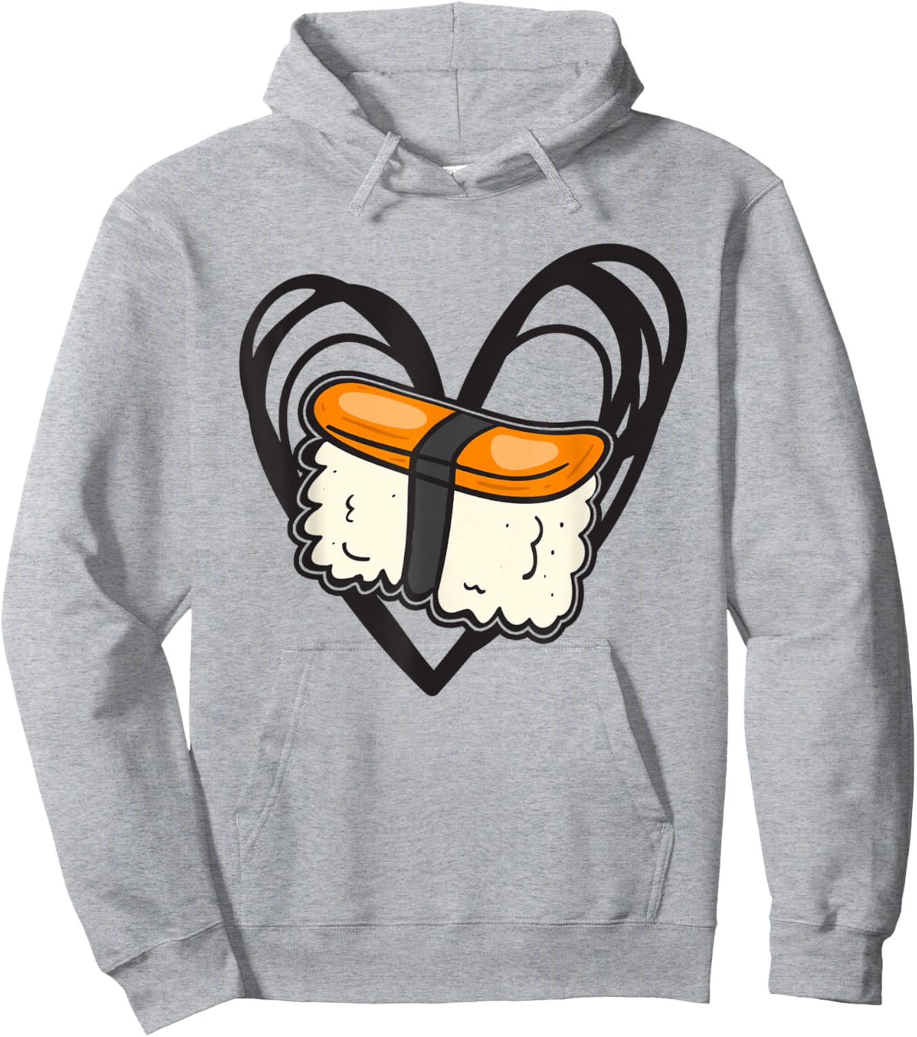 Cute Musubi Heart Graphic Girl Kids Hoodie - Hoodie | Ash