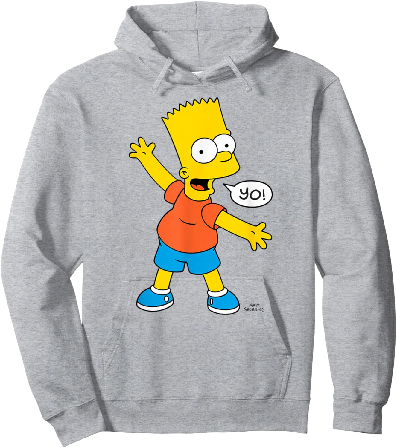 The Simpsons Bart Yo Speech Bubble Hoodie - Hoodie | Ash