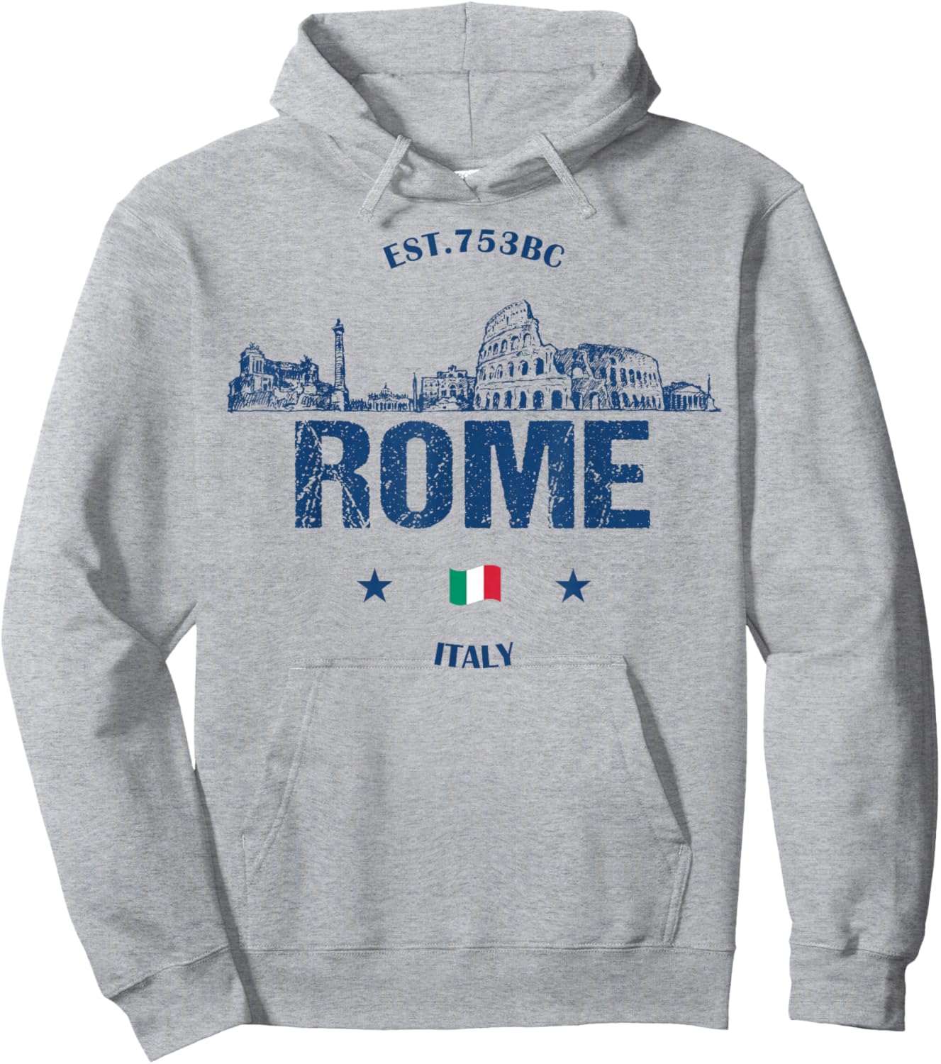 Rome Historical Landmarks Vintage Italy Flag Hoodie - Hoodie | Ash