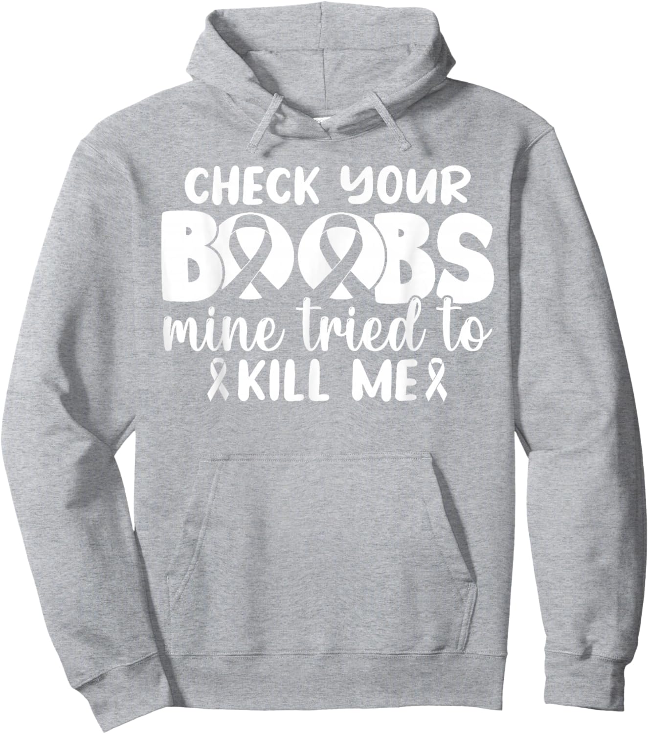 Check Your Boobs Mine Tried To Kill Me Hoodie - Hoodie | Ash