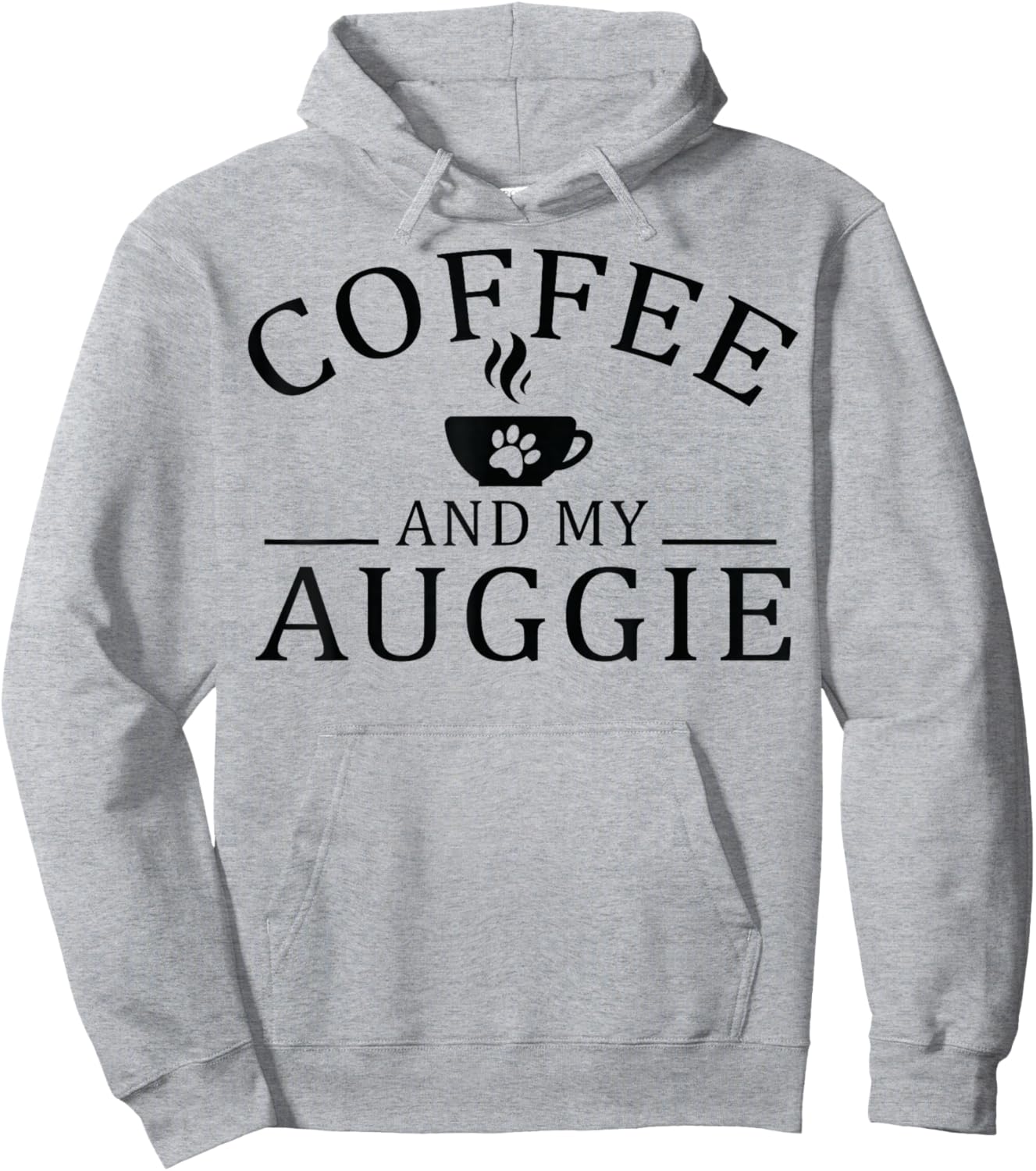Auggie Dog And Coffee Hoodie - Hoodie | Ash