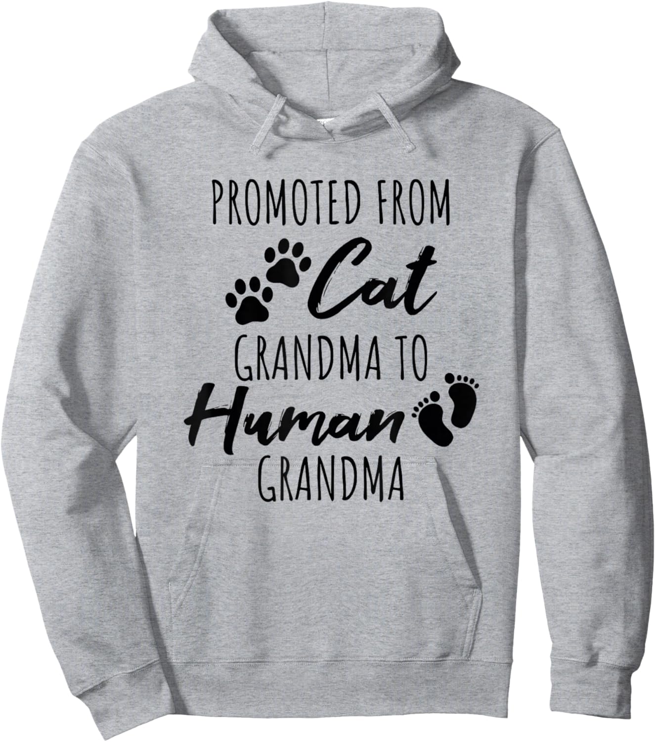 Promoted From Cat Grandma To Human Grandma Hoodie - Hoodie | Ash