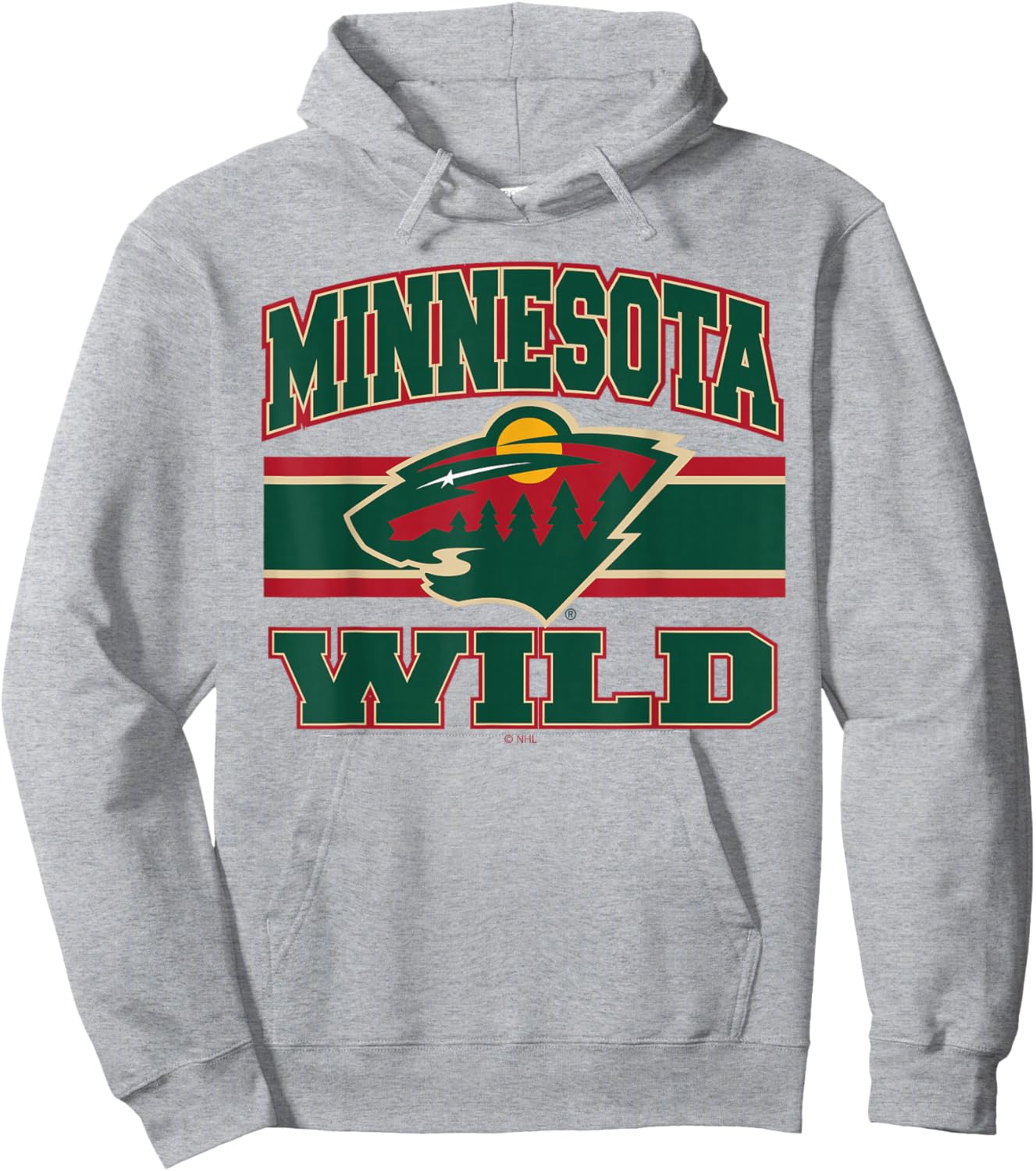 Minnesota Wild Stripe Gray Officially Licensed Hoodie - Hoodie | Ash