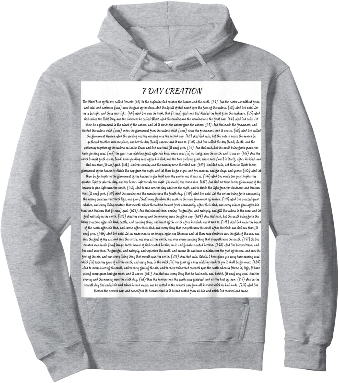 7 Day Creation Black Print Hoodie - Hoodie | Ash