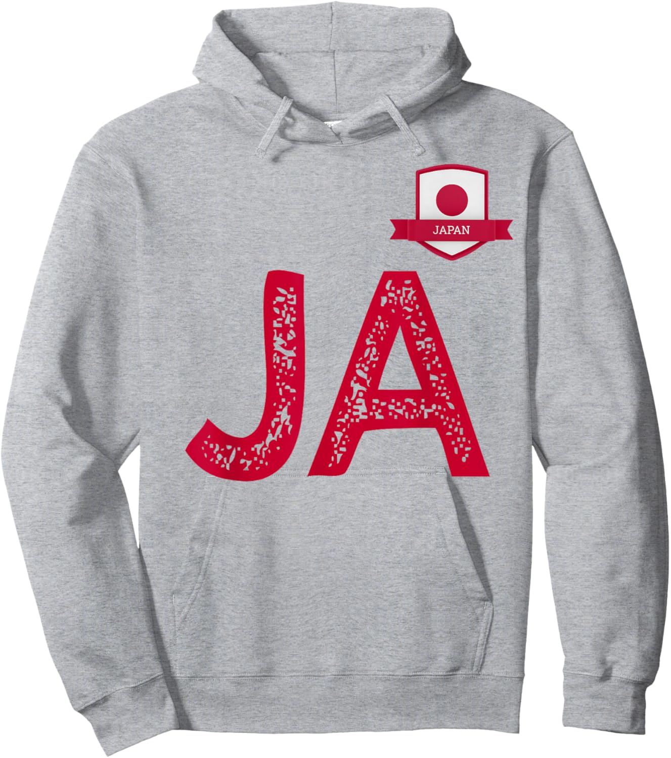 Japan Human-Flag Letter JA Japan Hoodie - Hoodie | Ash