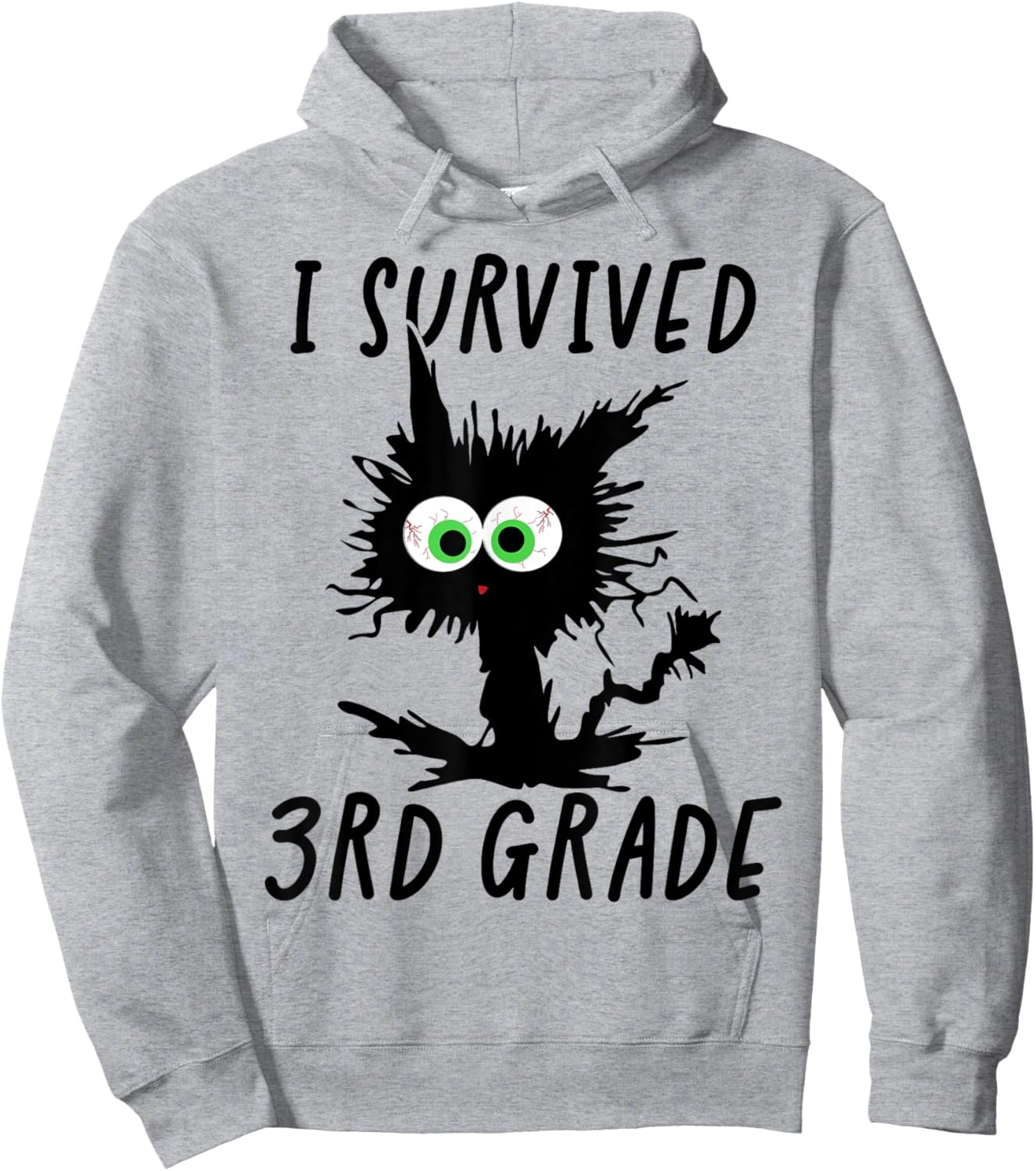 I Survived Third Grade Cat Hoodie - Hoodie | Ash