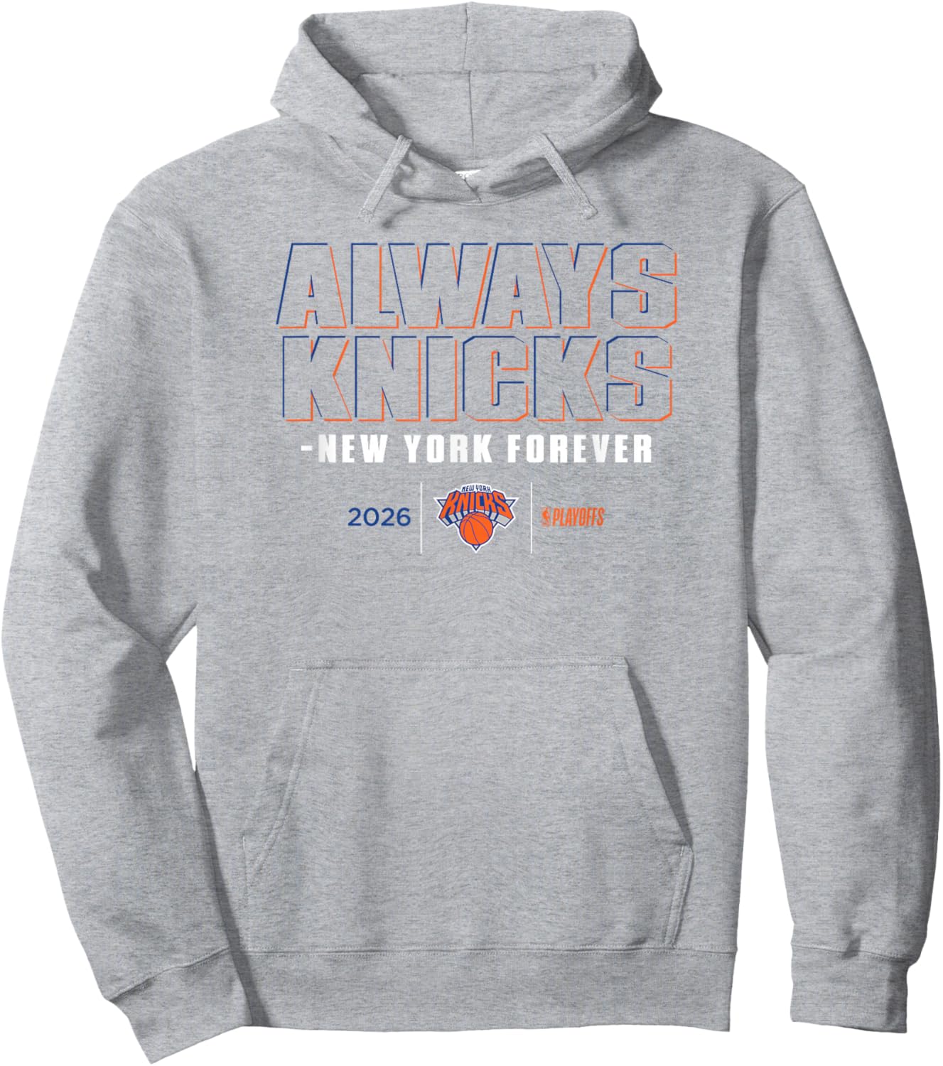 NBA 2026 Playoffs Mantra Knicks Shadow Realm Hoodie - Hoodie | Ash