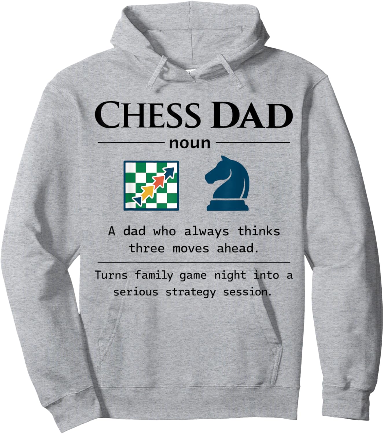 Chess dad Definition Gifts Fathers Day Men Hoodie - Hoodie | Ash