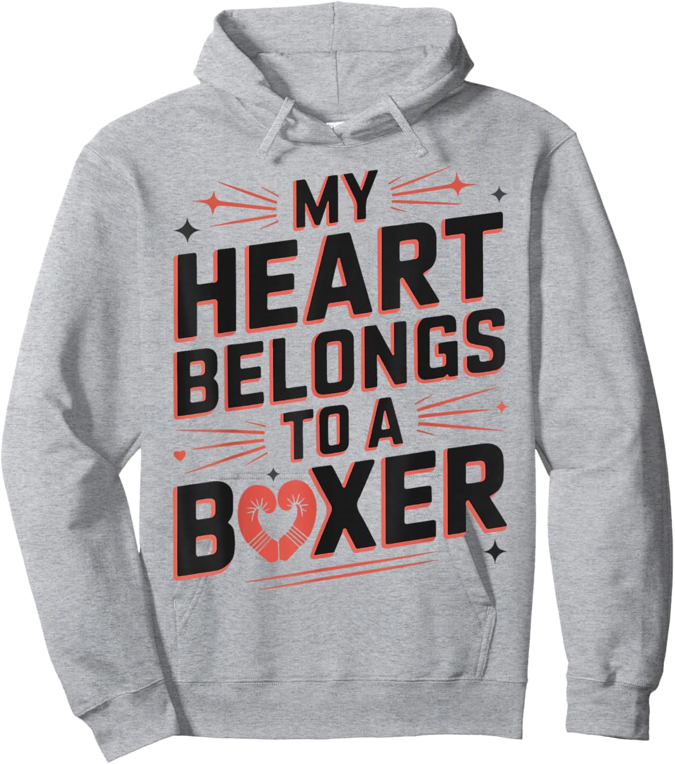 Boxing My Heart Belongs to A Boxer Hoodie - Hoodie | Ash