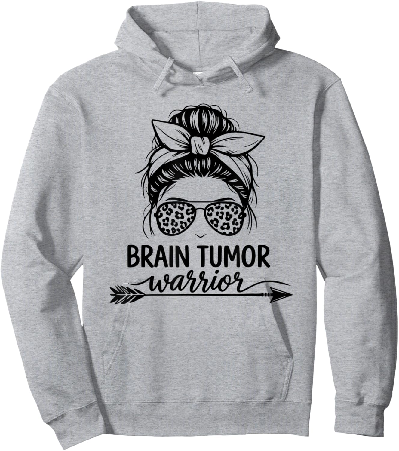 Chignon désordonné Guerrier tumeur cérébrale Hoodie - Hoodie | Ash