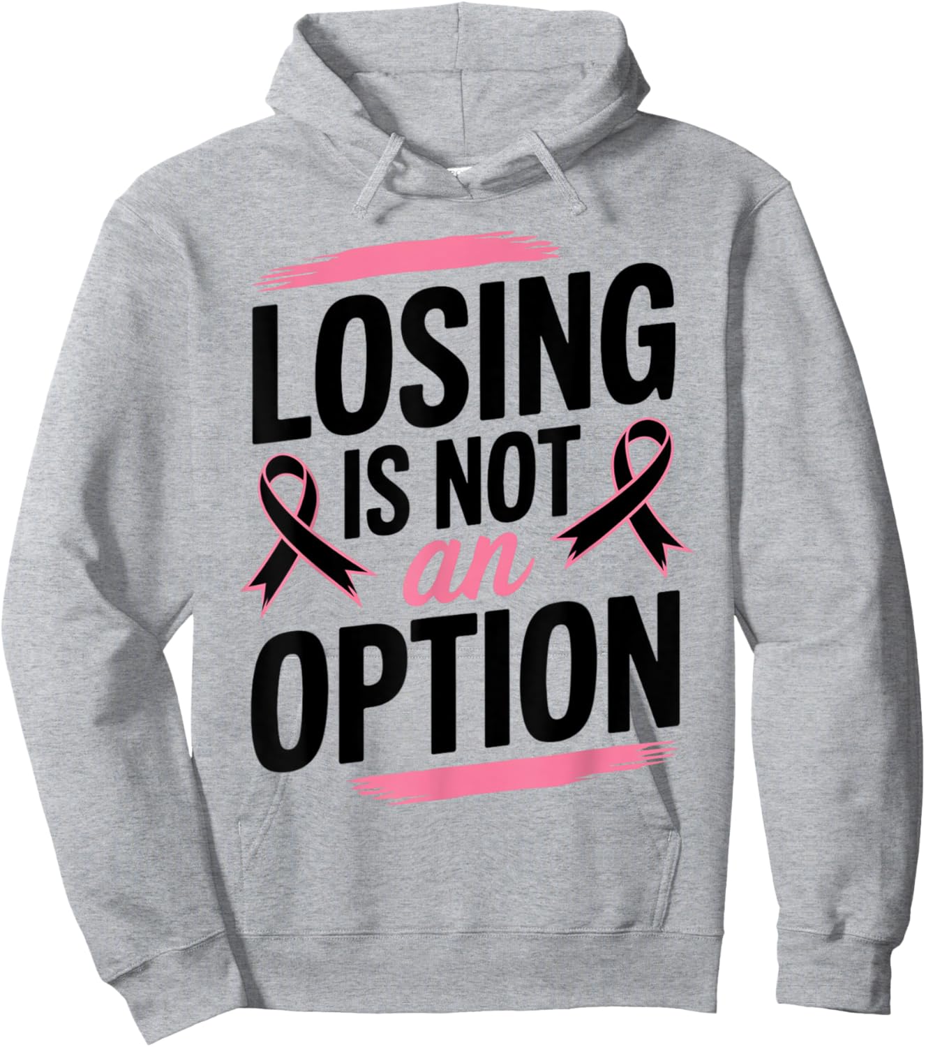 Pink Ribbon Breast Cancer Awareness Hoodie - Hoodie | Ash
