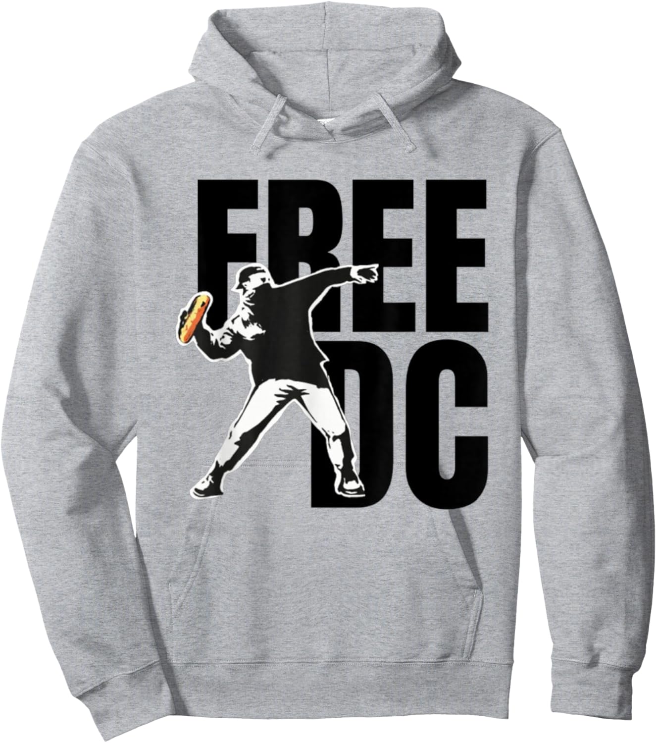 Free DC Funny Street Art Print for USA Lovers Hoodie - Hoodie | Ash