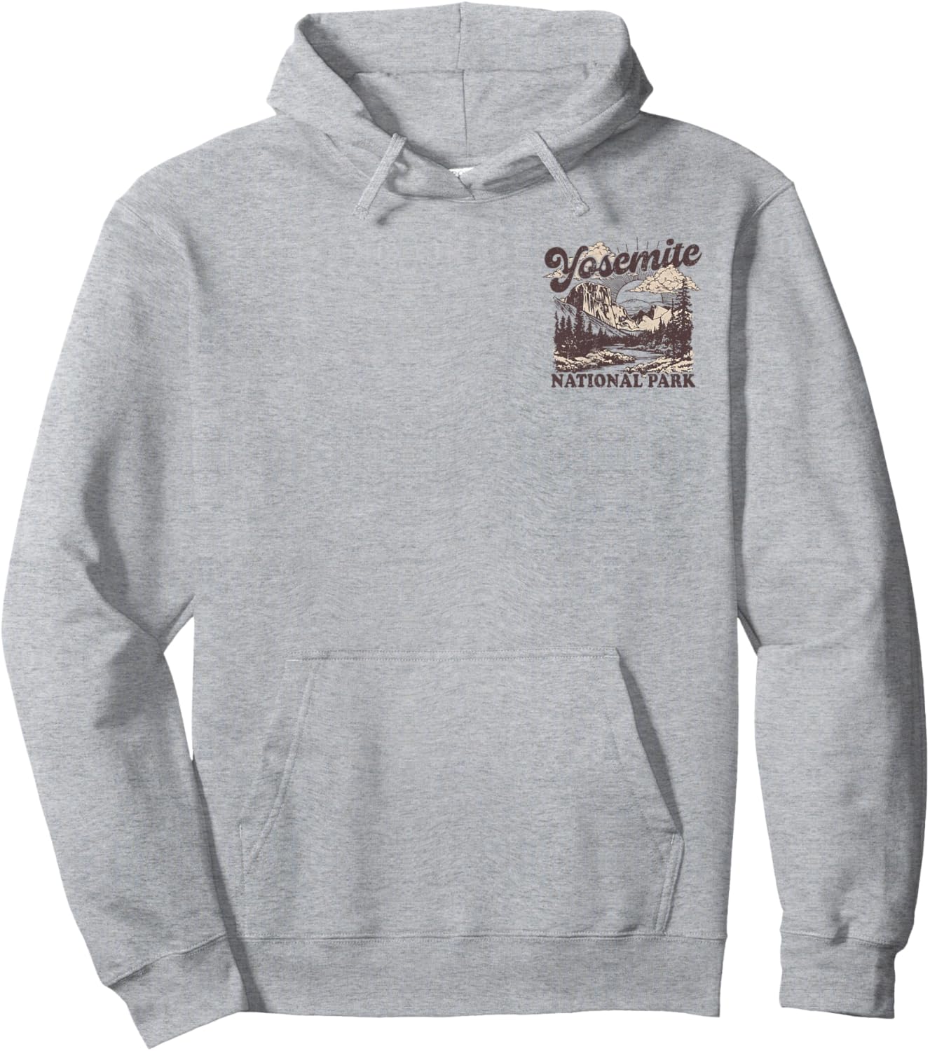 Yosemite National Park Front and Back Hoodie - Hoodie | Ash