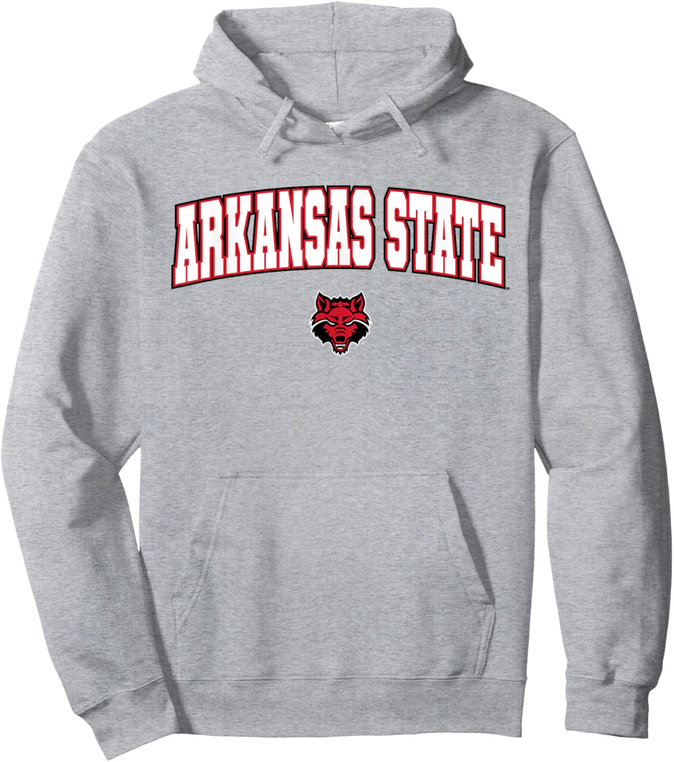 Arkansas State University Red Wolves Arch Logo Hoodie - Hoodie | Ash
