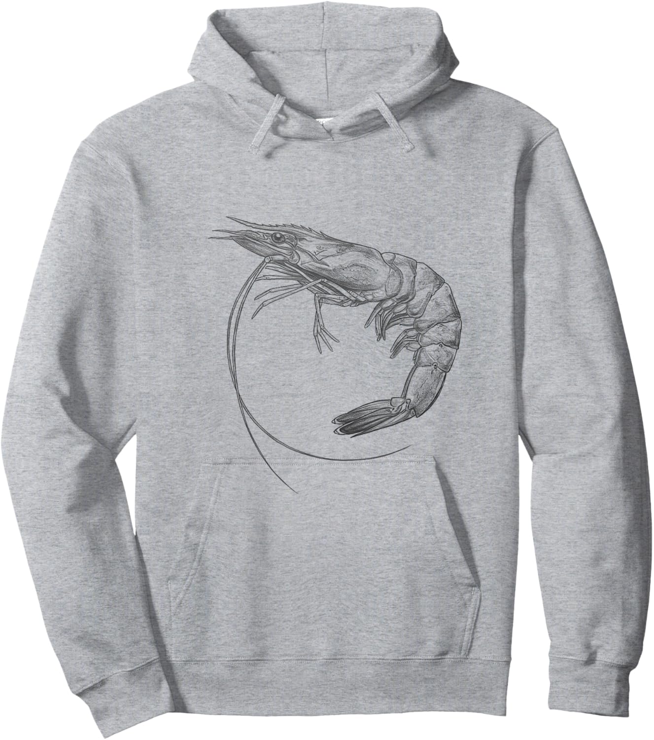 Vintage Shrimp Drawing Art Design Hoodie - Hoodie | Ash