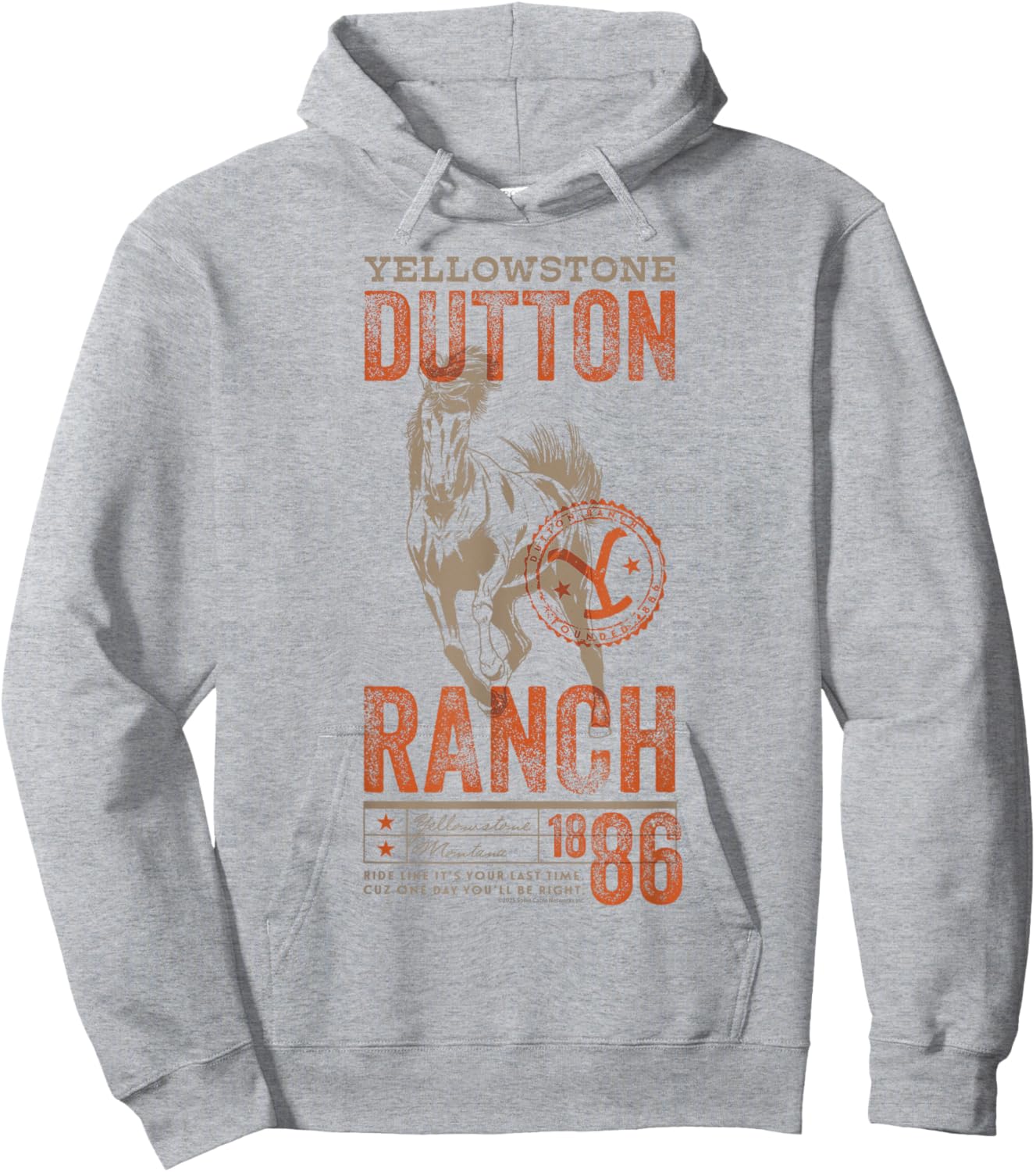 Yellowstone Dutton Ranch 1886 Horse Poster Hoodie - Hoodie | Ash