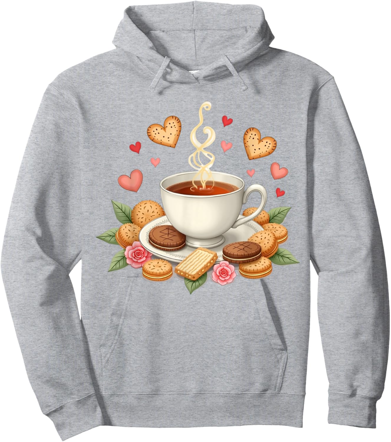 Tea and Biscuits – Funny British Tea Lover Hoodie - Hoodie | Ash
