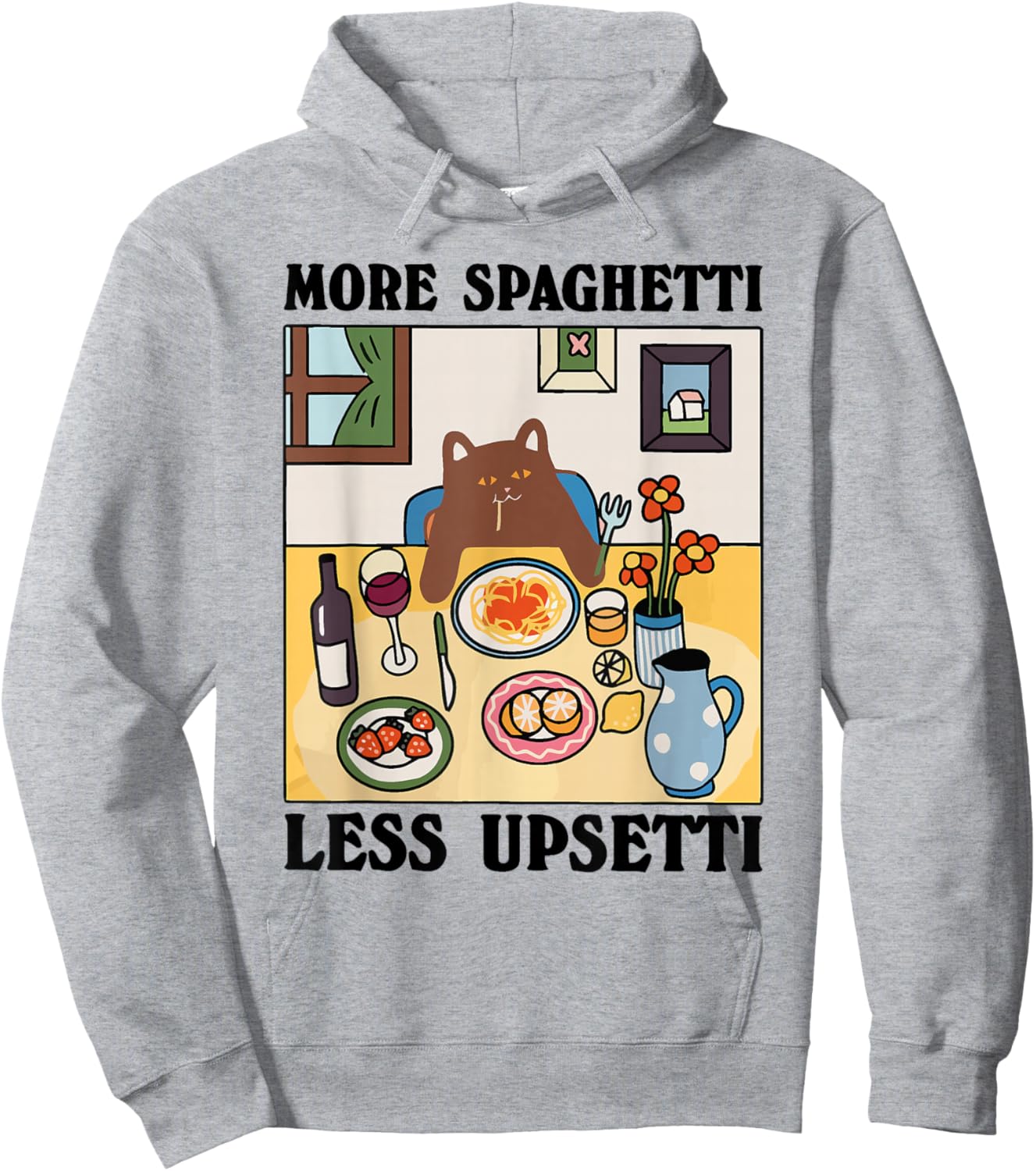 More Spaghetti Less Upsetti Hoodie - Hoodie | Ash