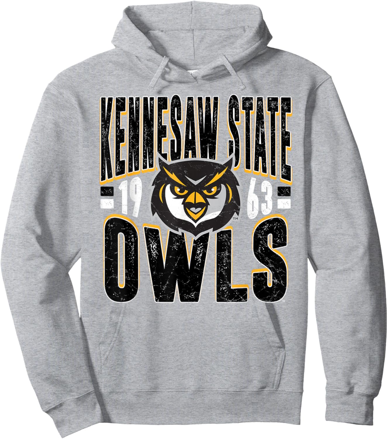 Kennesaw State Owls Vintage 90's Retro Gray Hoodie - Hoodie | Ash
