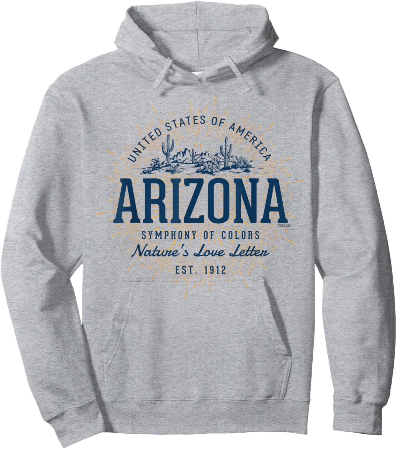 Vintage Styled State of Arizona Retro Hoodie - Hoodie | Ash