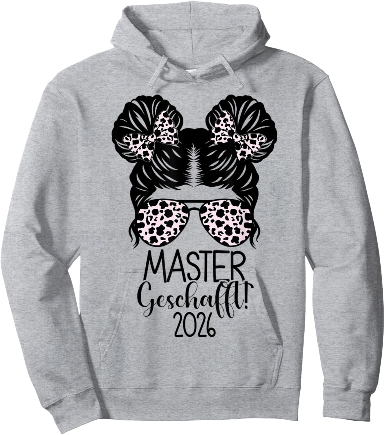 Master Geschafft 2026 Messy Bun Masterabschluss Hoodie - Hoodie | Ash