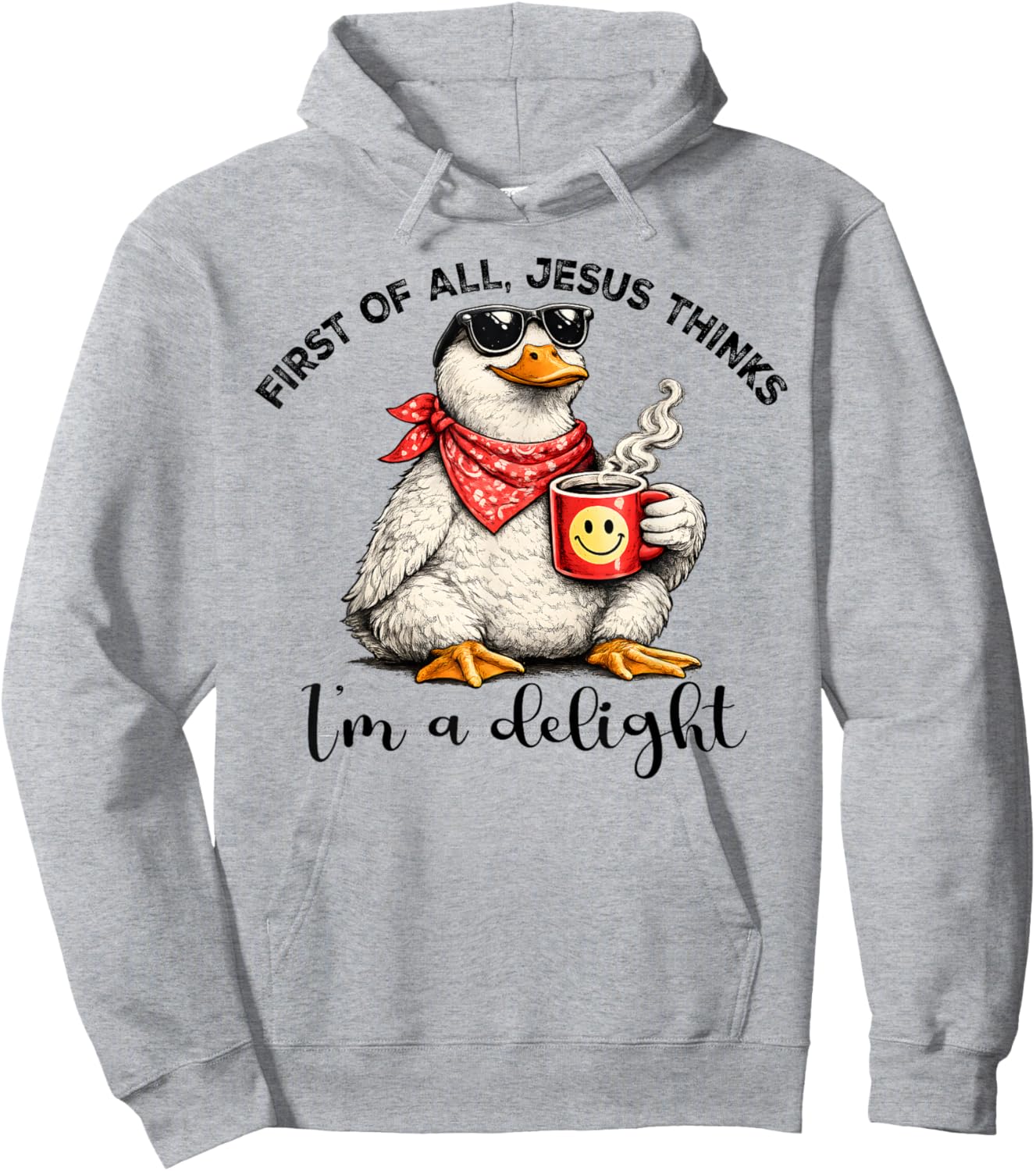 First of All Jesus Thinks I'm A Delight Goose Hoodie - Hoodie | Ash