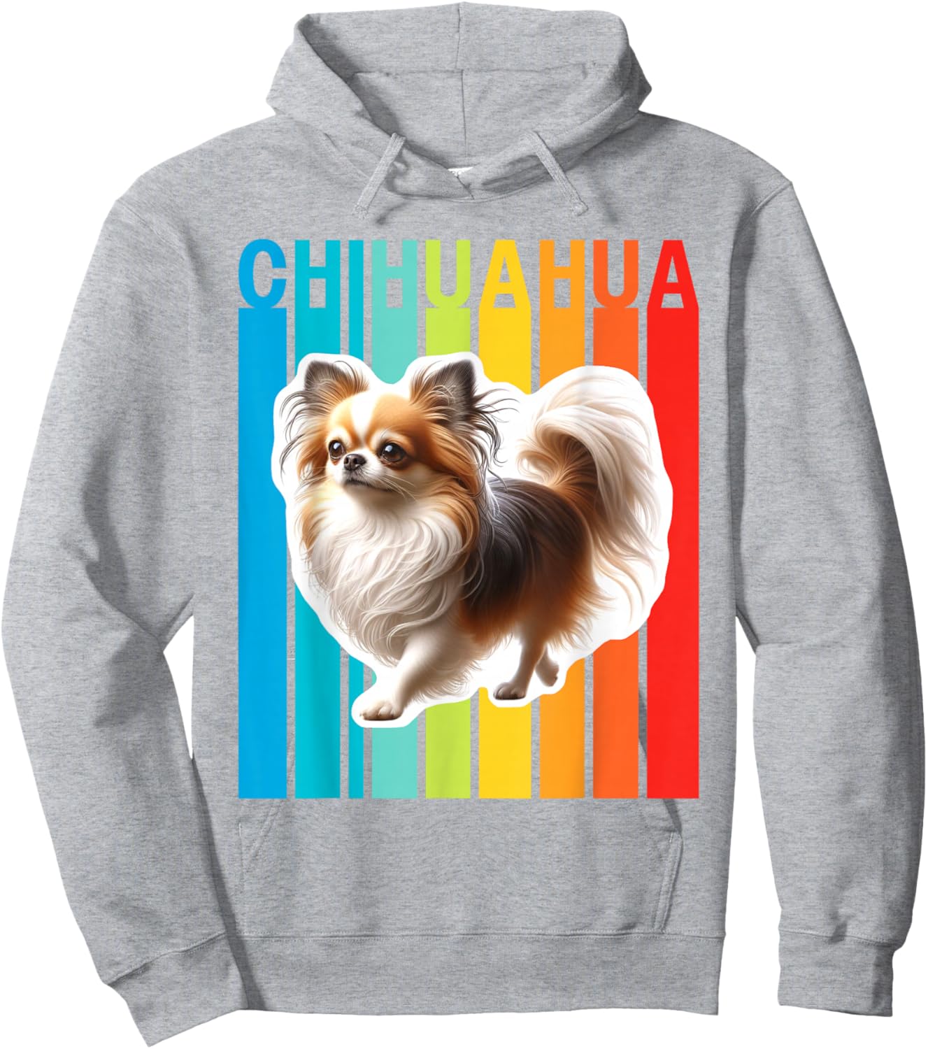 Colorful Long Haired Chihuahua Hoodie - Hoodie | Ash