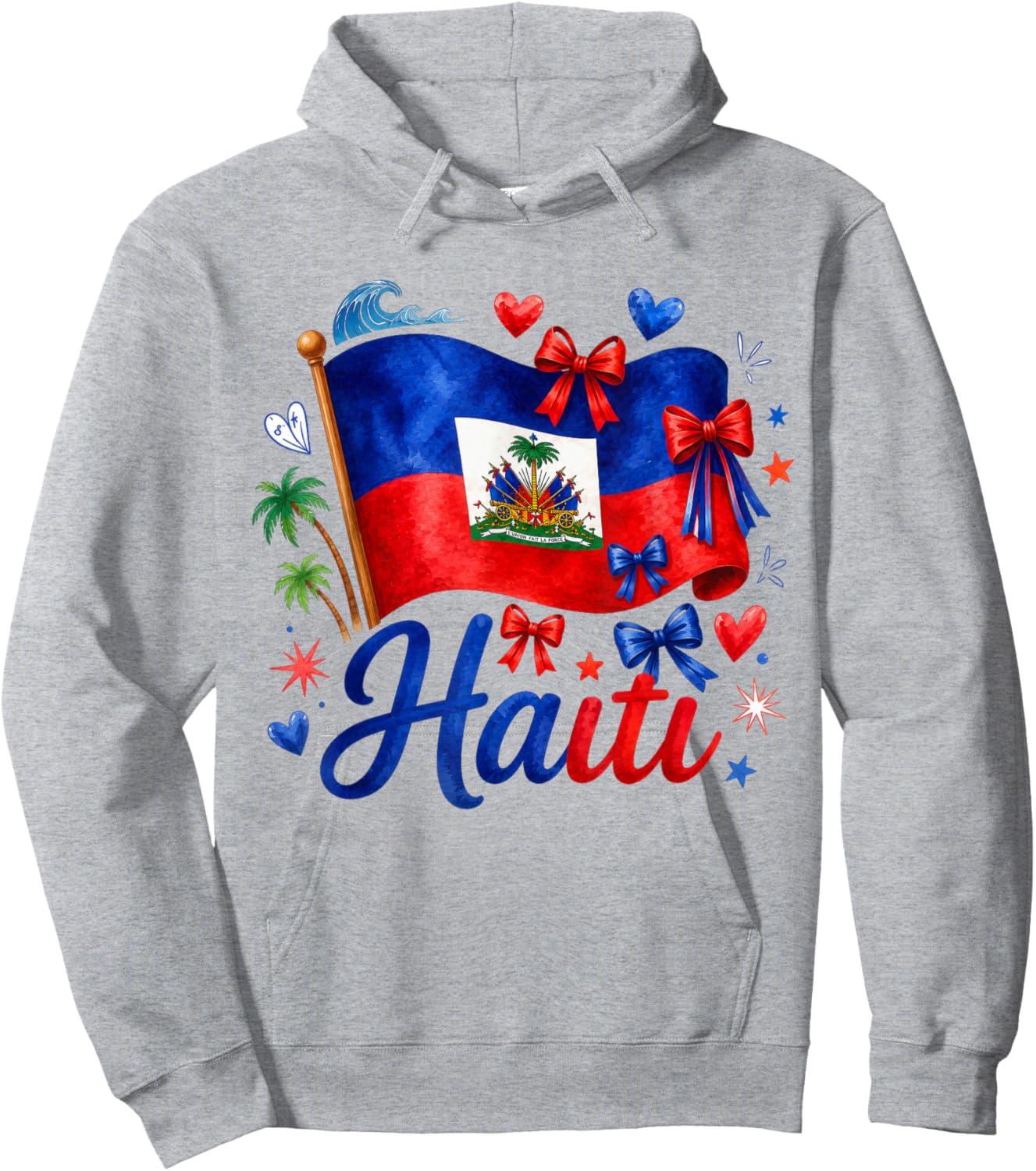 Haiti Haitian Flag Outfits Haiti Flag Day Hoodie - Hoodie | Ash