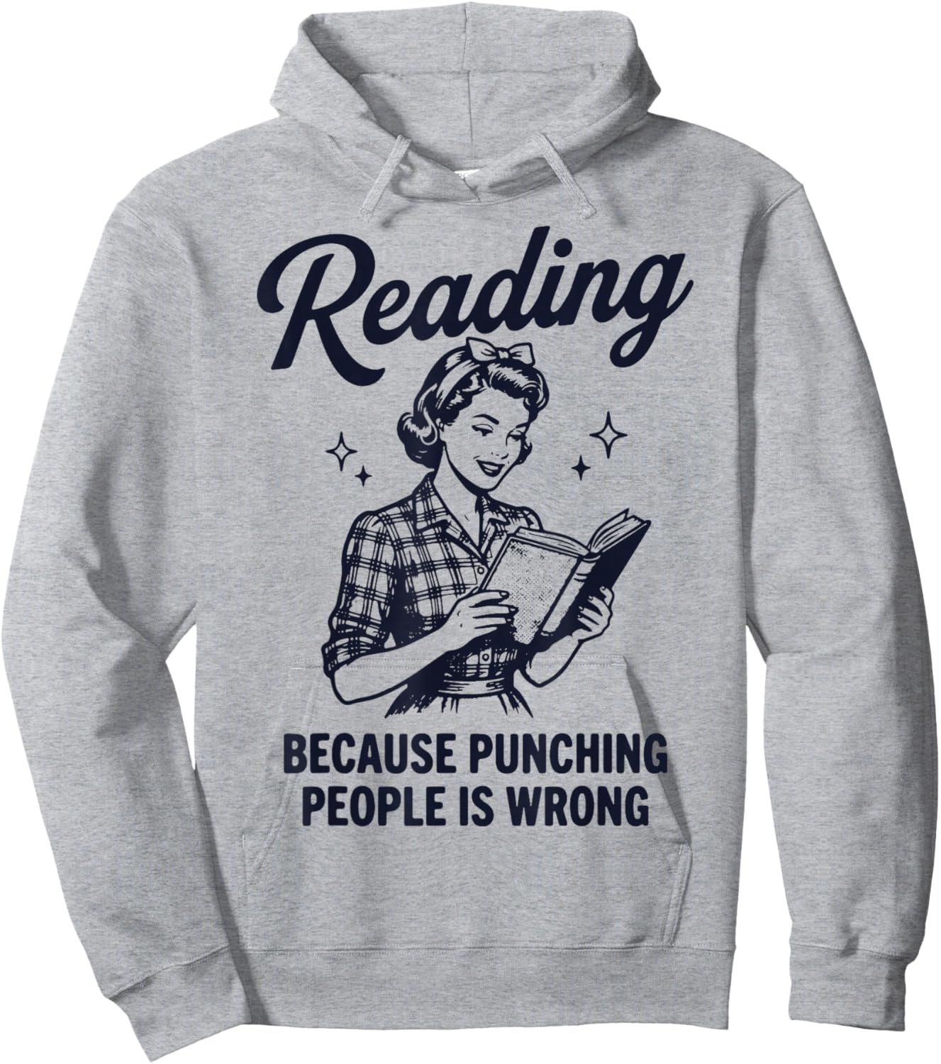 Reading Because Punching People is Wrong Hoodie - Hoodie | Ash