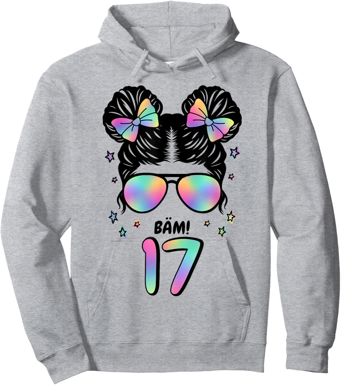 17th Birthday Girl Messy Bun Bäm! 17 Hoodie - Hoodie | Ash