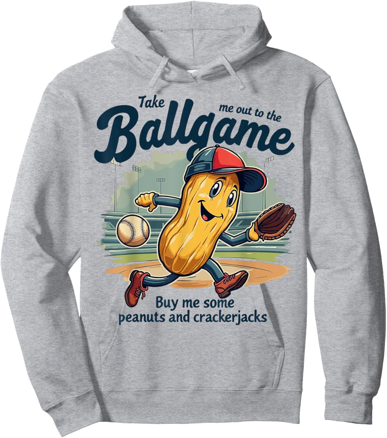 Take me Out The Ballgame Funny Baseball Hoodie - Hoodie | Ash