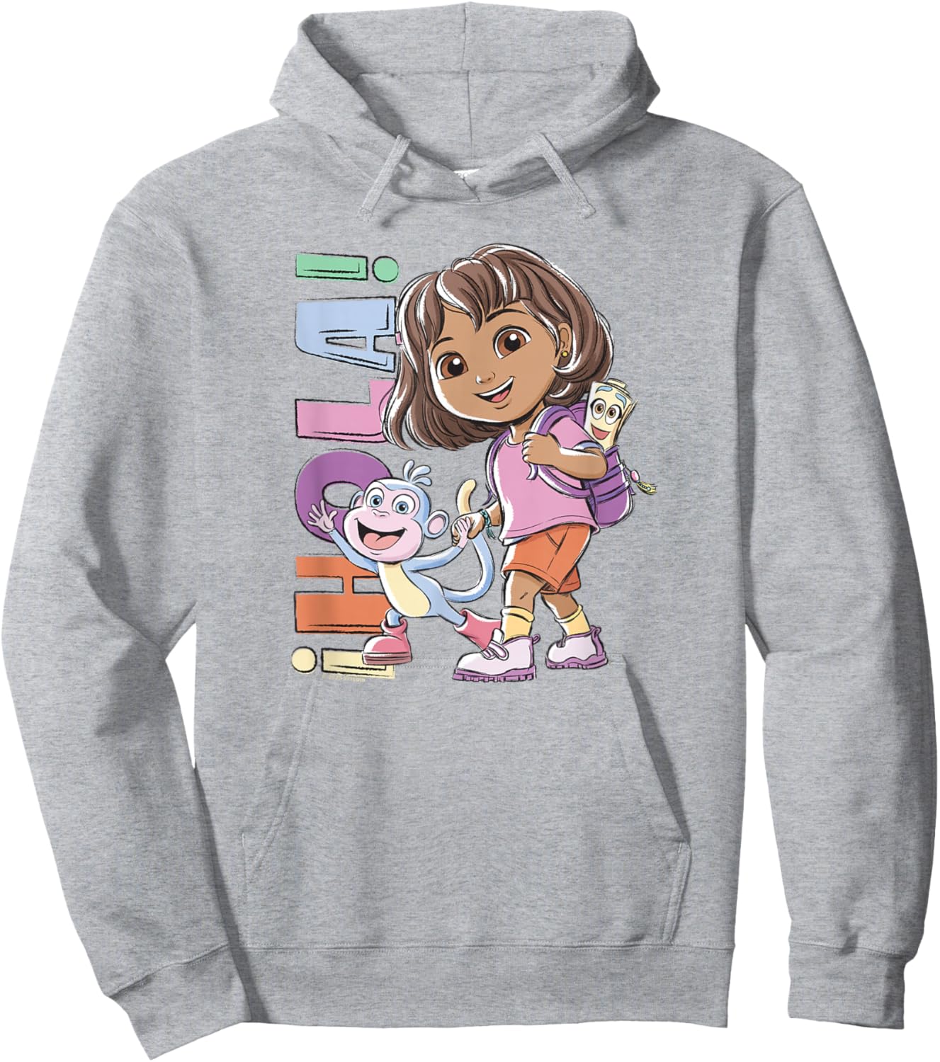 Dora (2024) Hola Dora Sketchy Hoodie - Hoodie | Ash