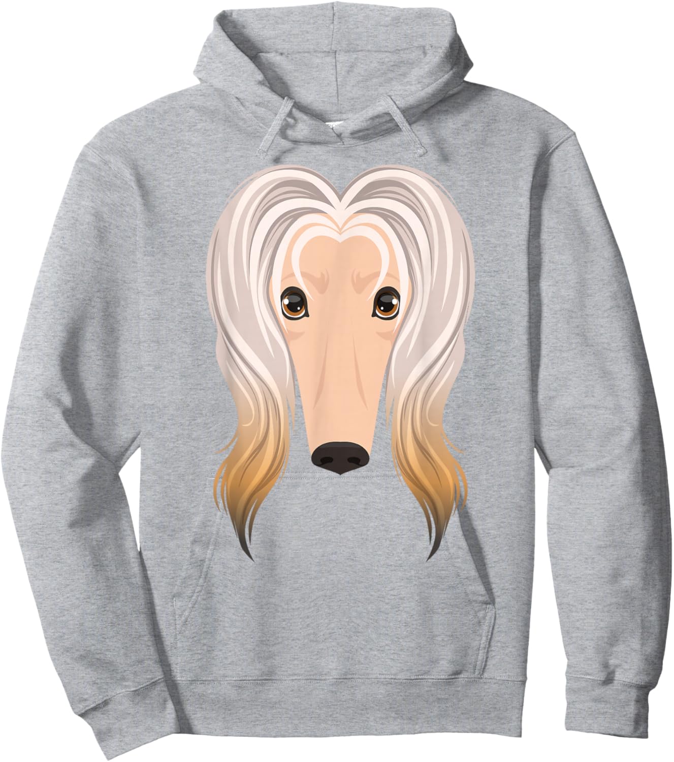 Afghan Hound Dog Face Funny Halloween Costume Hoodie - Hoodie | Ash