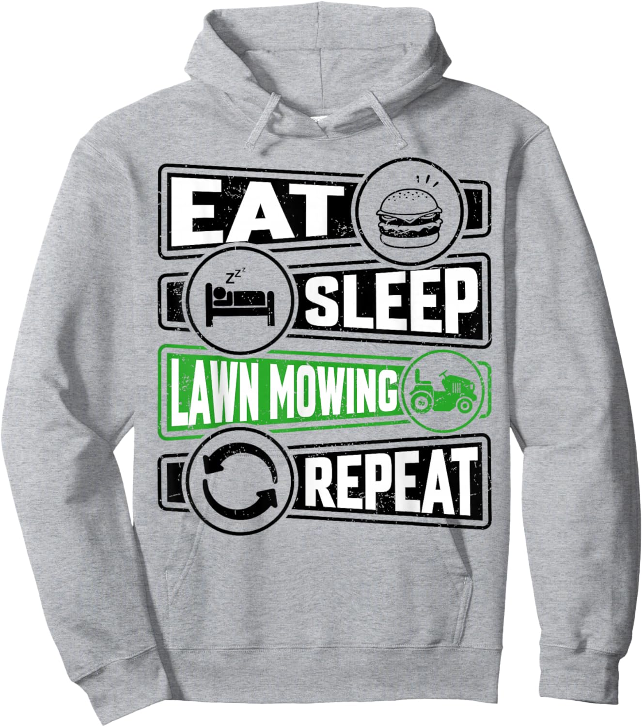 Eat Sleep Lawn Mowing Repeat Hoodie - Hoodie | Ash