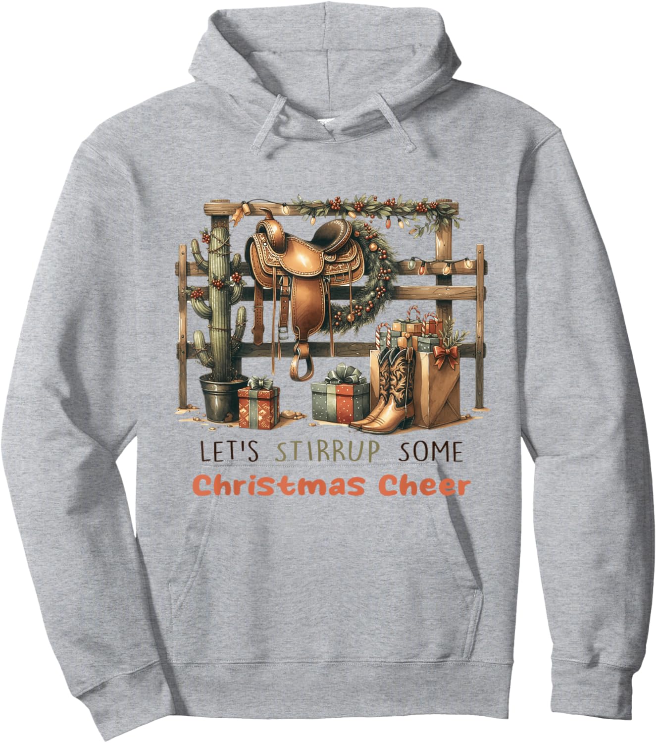 Funny Horse Lets Stirrup Some Christmas Cheer Hoodie - Hoodie | Ash