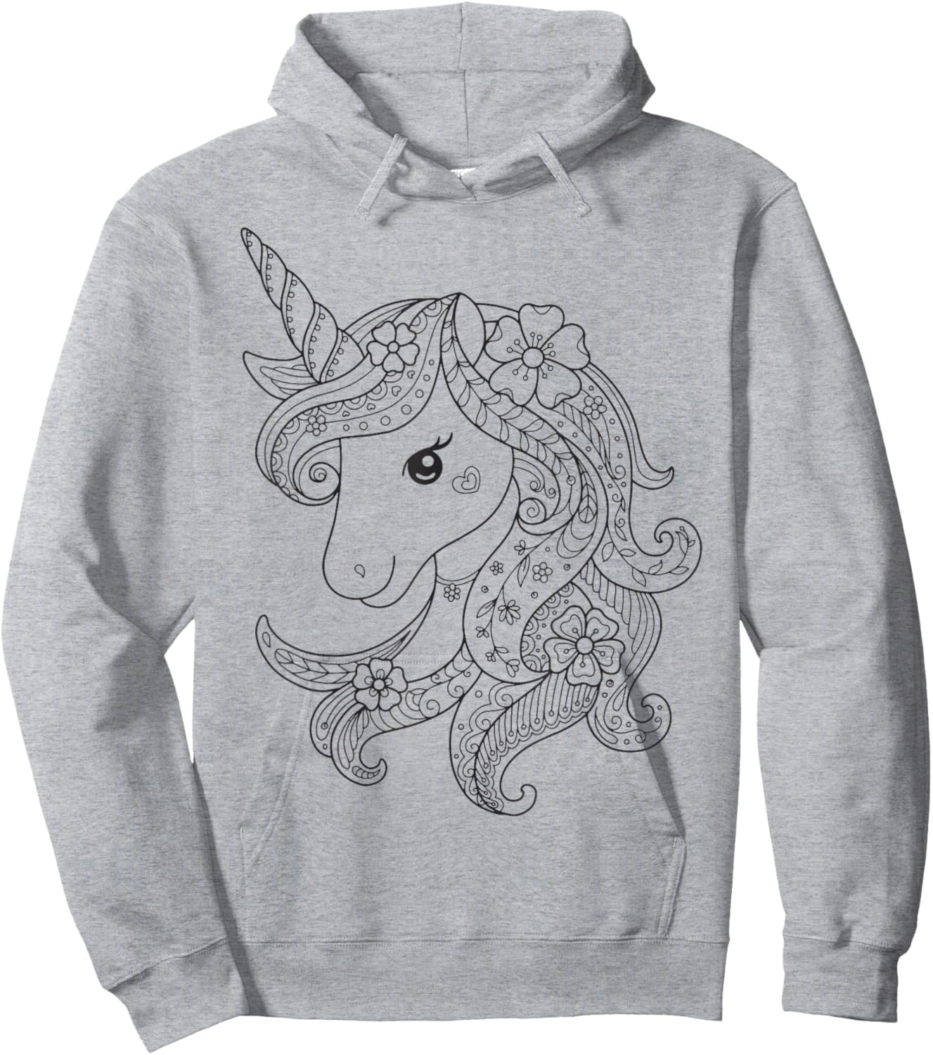 Unicorn to paint and color Hoodie - Hoodie | Ash