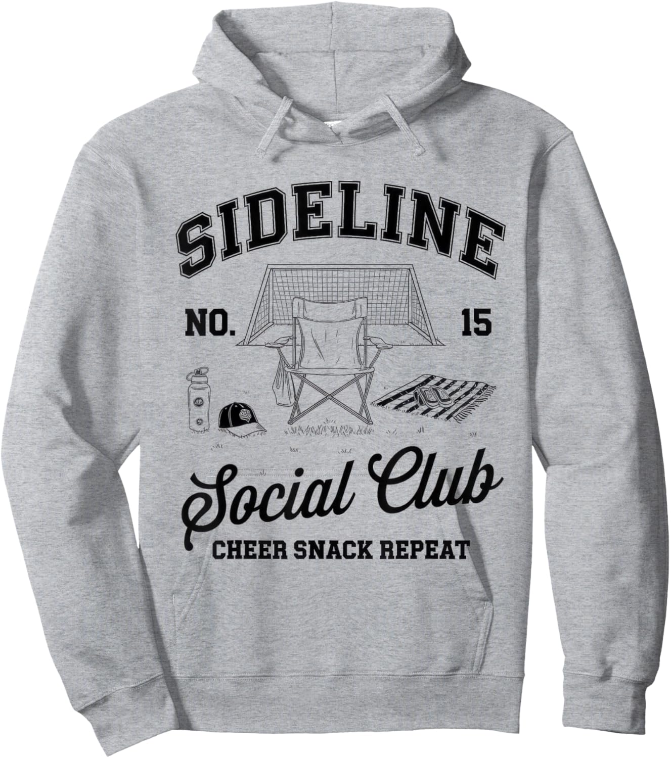 Women Sideline Social Club Soccer Mom Game Day Hoodie - Hoodie | Ash