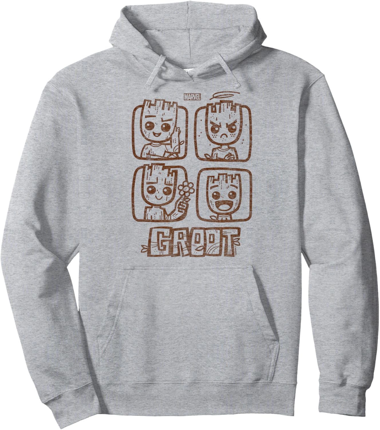 Guardians of The Galaxy - Groot Grid Hoodie - Hoodie | Ash