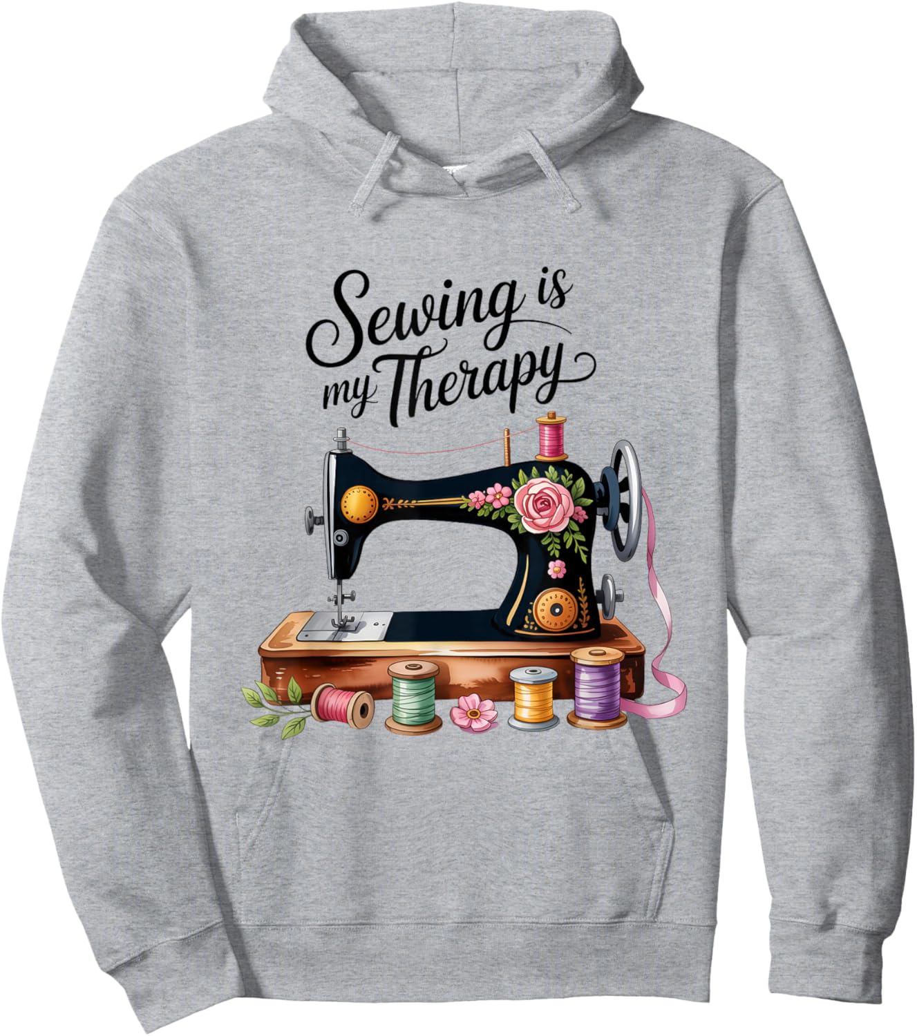 Sewing is My Therapy I Love Sewing Hoodie - Hoodie | Ash