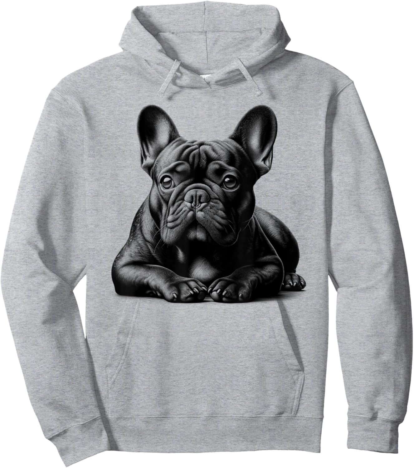 Cute French Bulldog in Lying Pose Hoodie - Hoodie | Ash