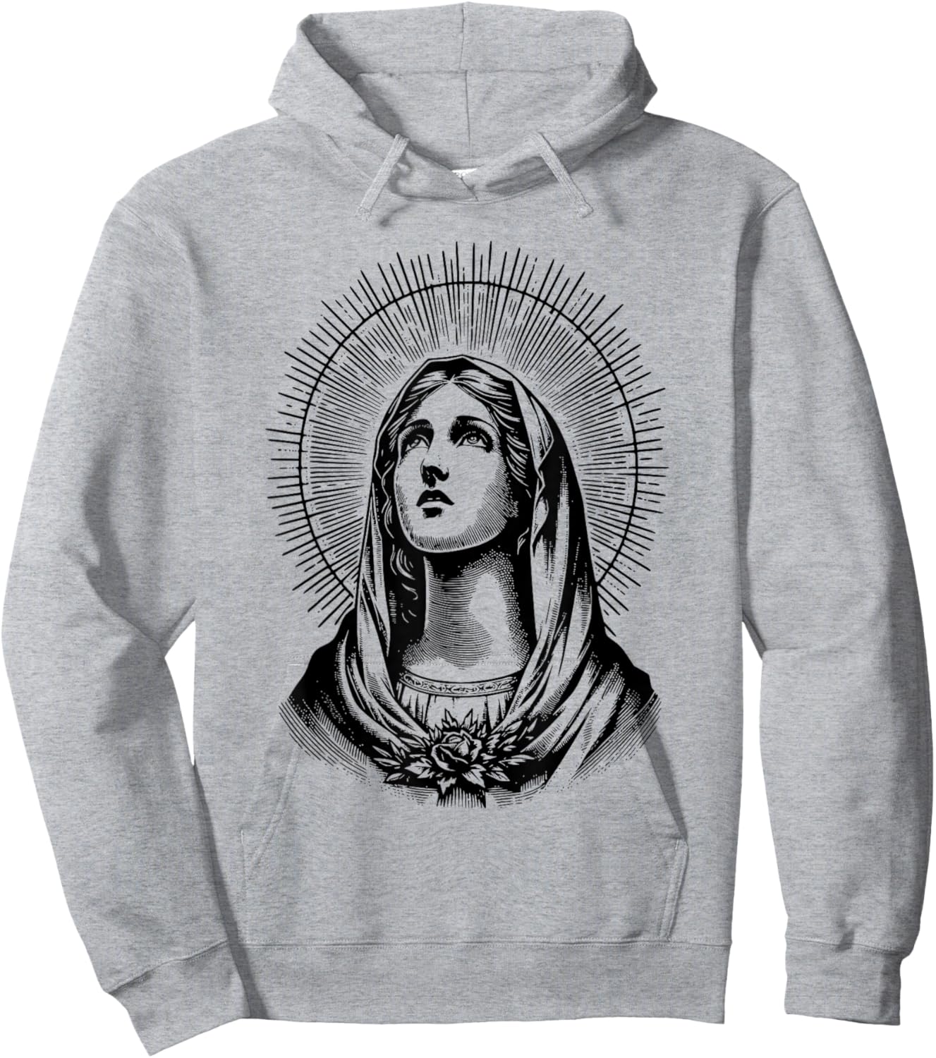 Tattoo Style Virgin Mary Hoodie - Hoodie | Ash