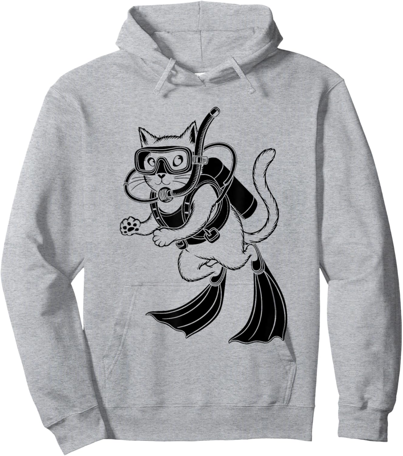 Cat Scuba Diver Under Water Diving Scuba Divers Hoodie - Hoodie | Ash