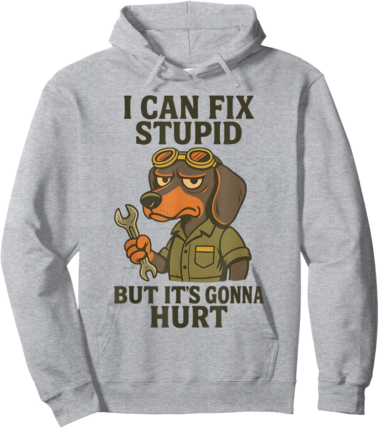 Dog I Can Fix Stupid But It's Gonna Hurt Hoodie - Hoodie | Ash