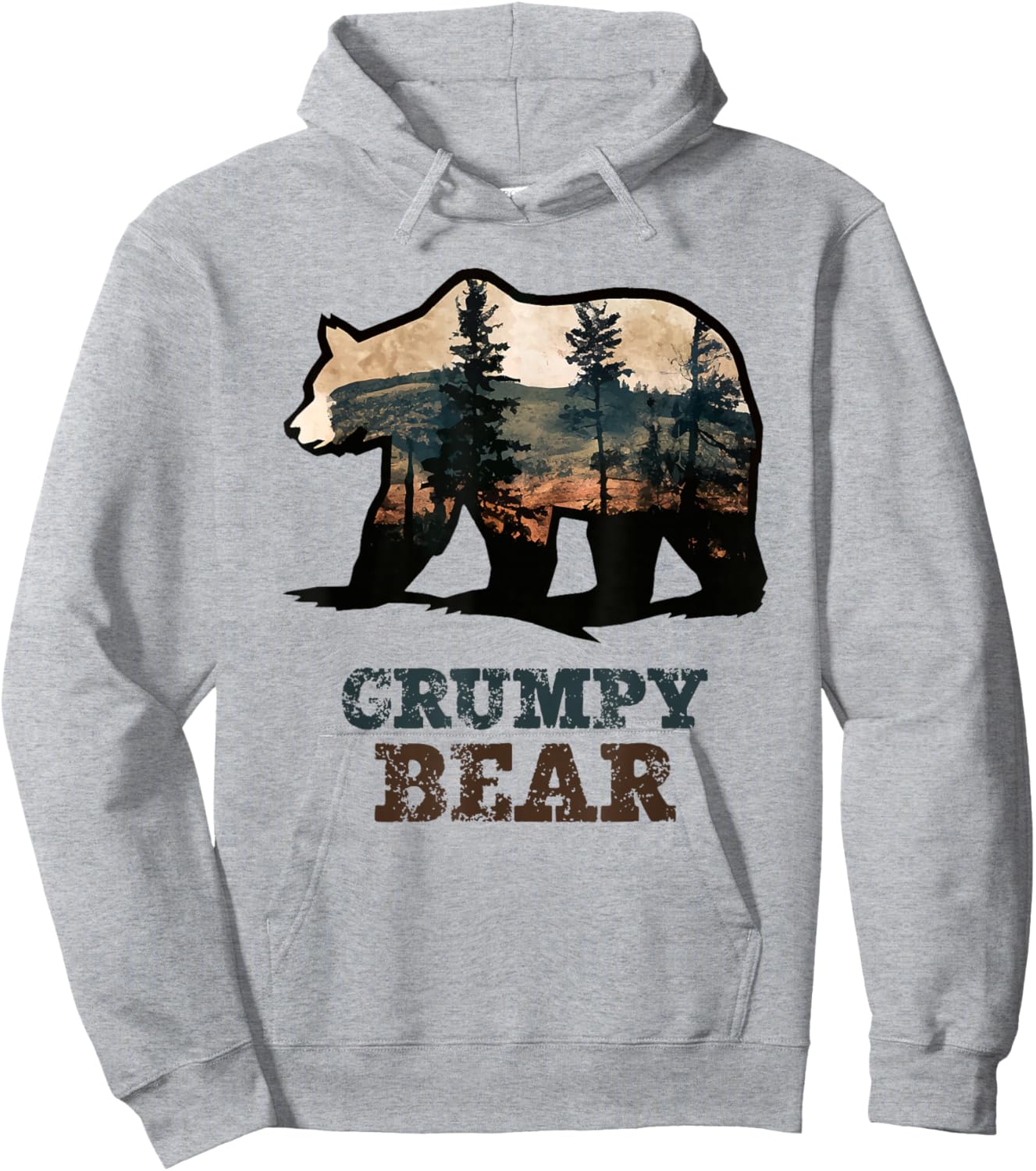 Grumpy Bear Vintage Retro Funny Hoodie - Hoodie | Ash