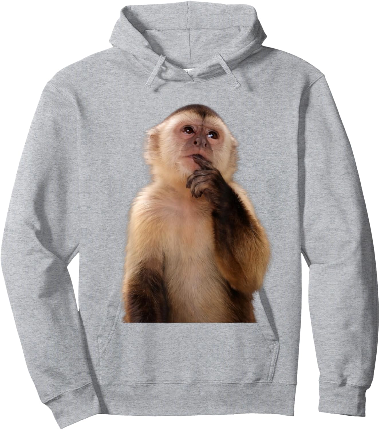 Funny Thinking Monkey Meme Sarcastic Hoodie - Hoodie | Ash