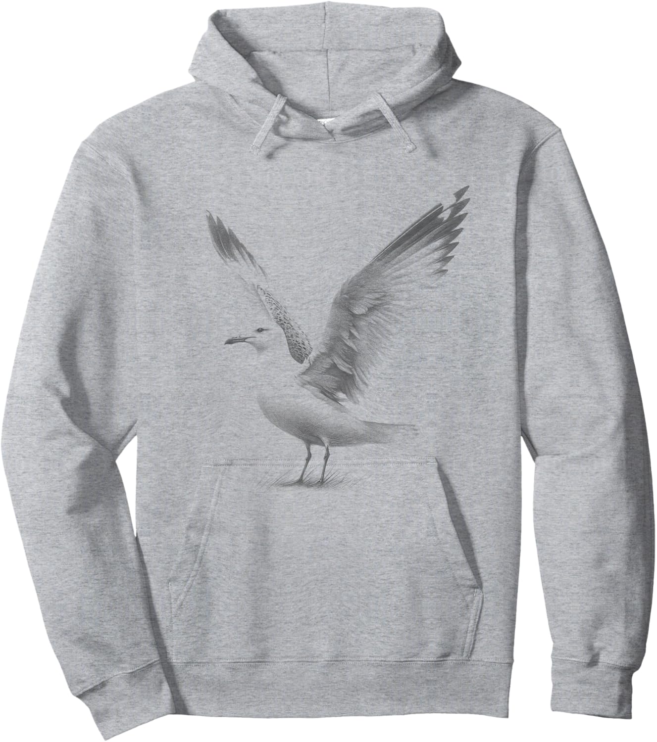 Vintage Seagull Sketch Art Design Hoodie - Hoodie | Ash