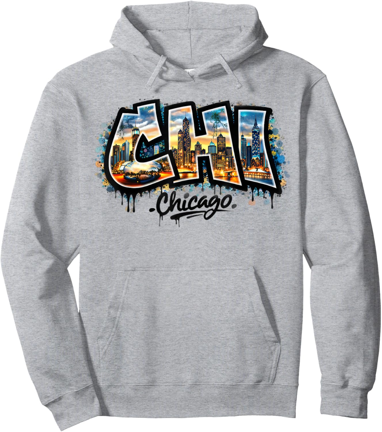 Chicago Street Art Design Hoodie - Hoodie | Ash
