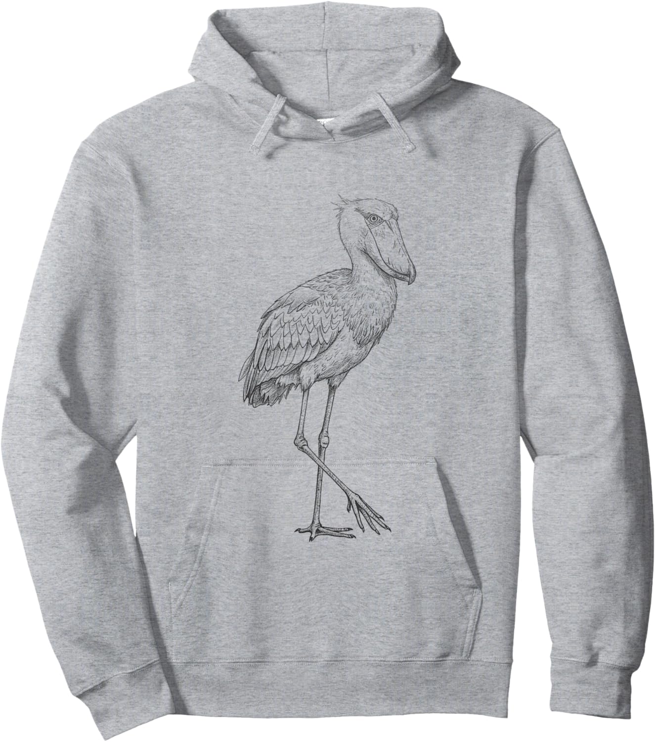 Vintage Shoebill Stork Drawing Art Design Hoodie - Hoodie | Ash